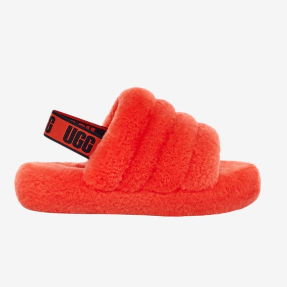 NWT UGG Fluff Yeah Slides hazard orange - Picture 2 of 6
